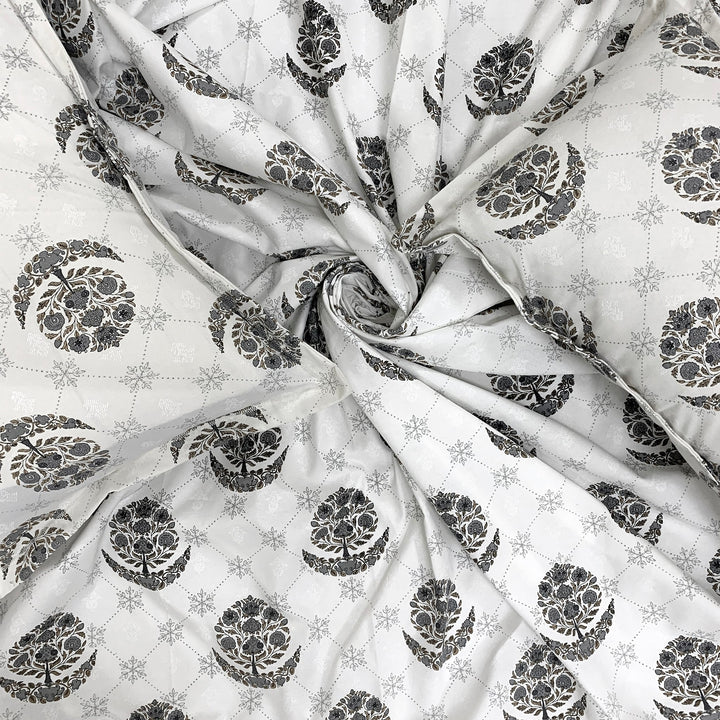 Bella Casa Fashion & Retail Ltd  BEDSHEET 180 TC Cotton Grey Colour Bedsheet with 2 Pillow Covers - Genteel Collection