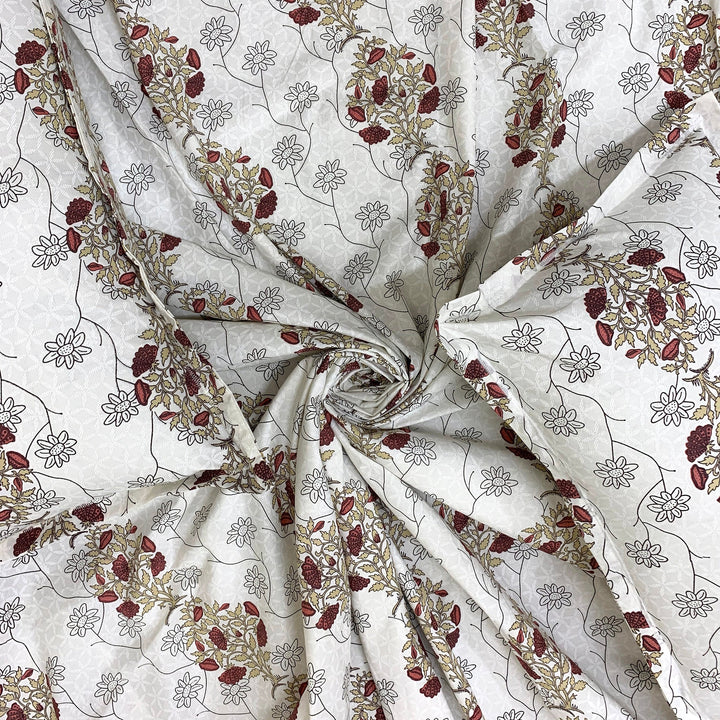 Bella Casa Fashion & Retail Ltd  BEDSHEET 180 TC Cotton Multi Colour Bedsheet with 2 Pillow Covers - Genteel Collection