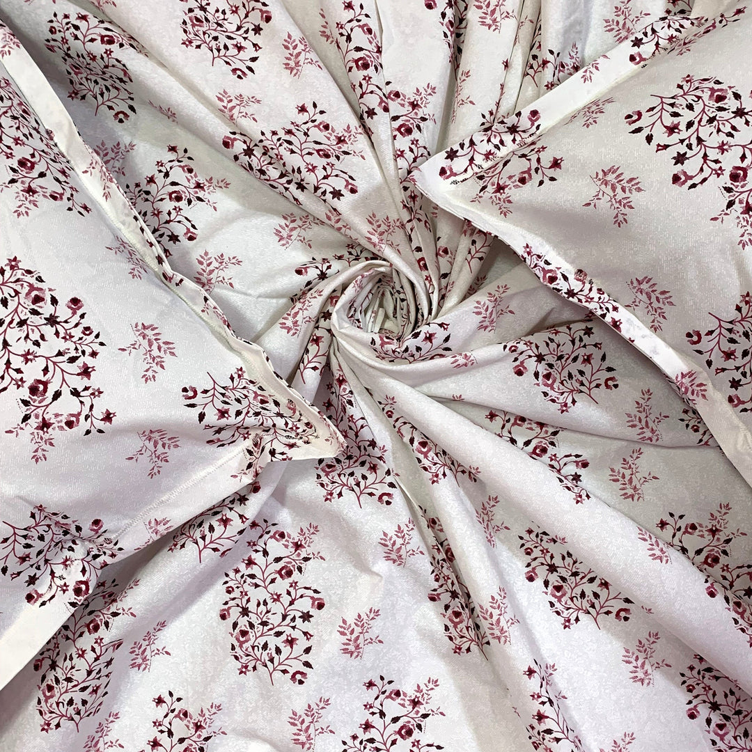 Bella Casa Fashion & Retail Ltd  BEDSHEET 180 TC Cotton Pink Colour Bedsheet with 2 Pillow Covers - Genteel Collection