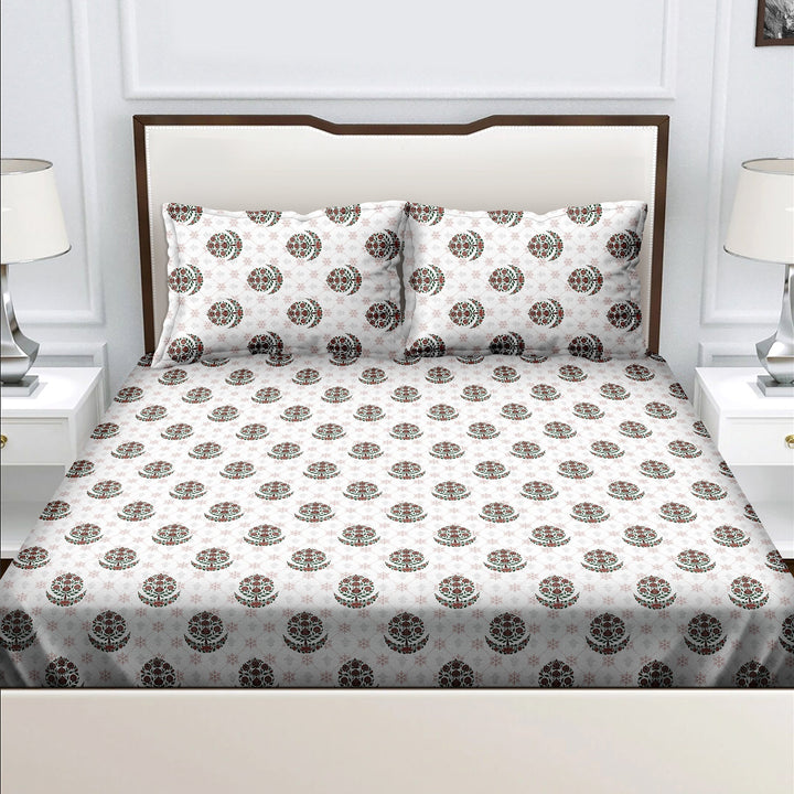 Bella Casa Fashion & Retail Ltd  BEDSHEET 180 TC Cotton Rust Colour Bedsheet with 2 Pillow Covers - Genteel Collection