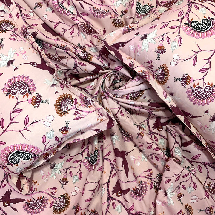 Bella Casa Fashion & Retail Ltd  BEDSHEET Bella Casa 180 TC Cotton Pink Colour Bedsheet with 2 Pillow Covers - Genteel Collection