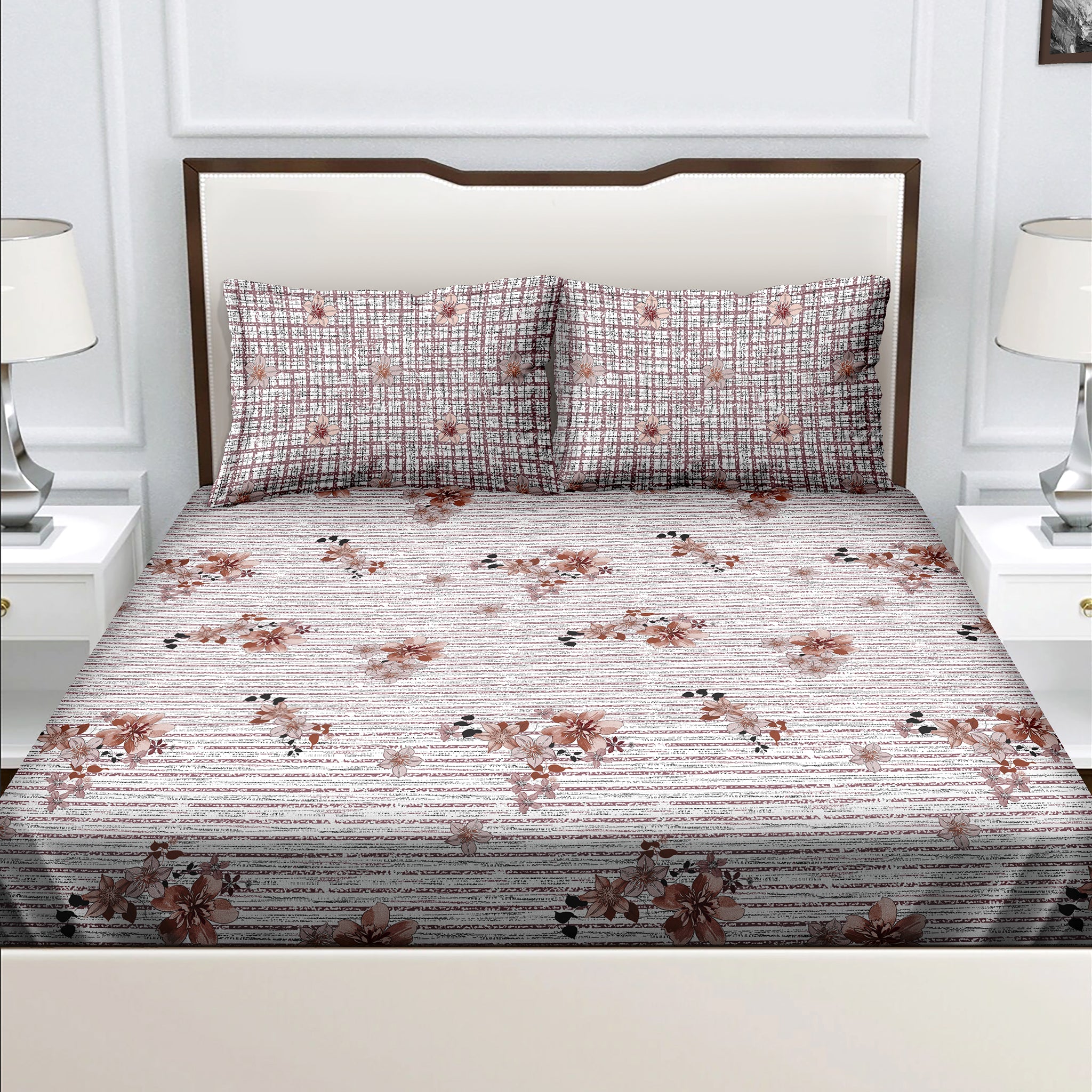 Bombay dyeing double bedsheet with 2 pillow outlet cover