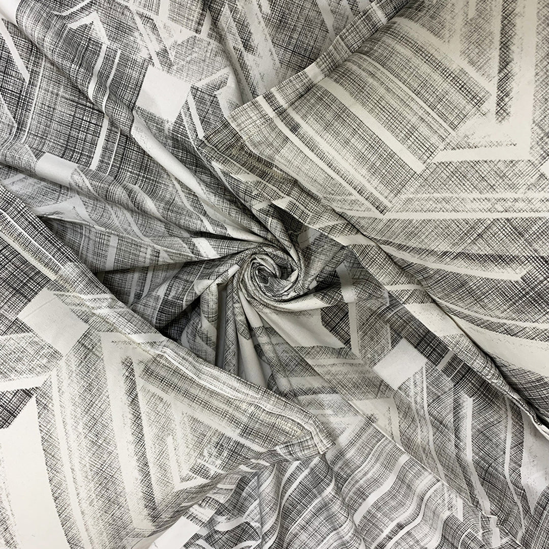 Bella Casa Fashion & Retail Ltd  BEDSHEET Double Bedsheet King Size Cotton Abstract Grey Colour with 2 Pillow Covers - Sunshine Collection