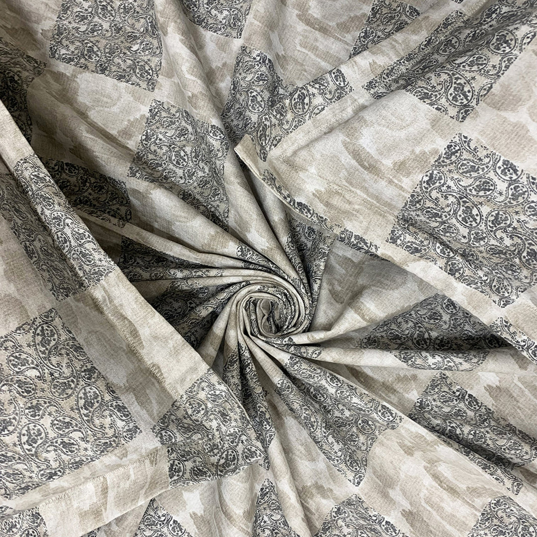Bella Casa Fashion & Retail Ltd  BEDSHEET Double Bedsheet King Size Cotton Abstract Grey Colour with 2 Pillow Covers - Sunshine Collection
