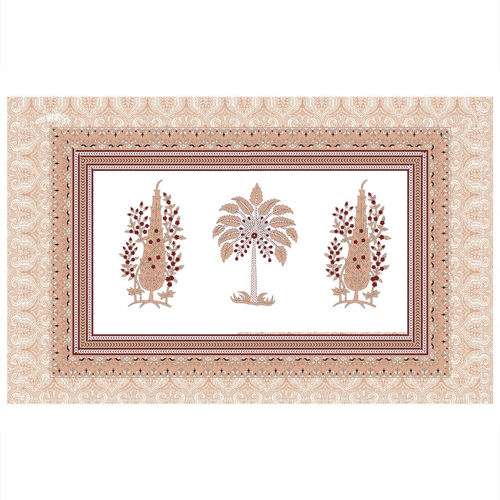 Bella Casa Fashion & Retail Ltd  BEDSHEET Double King Size Cotton Abstract Brown Colour Bedsheet with 2 Pillow Covers - Genteel Collection