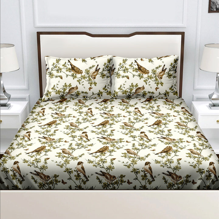 Bella Casa Fashion & Retail Ltd  Bella Casa 180 TC Cotton Multi Colour Bedsheet with 2 Pillow Covers - Genteel Collection