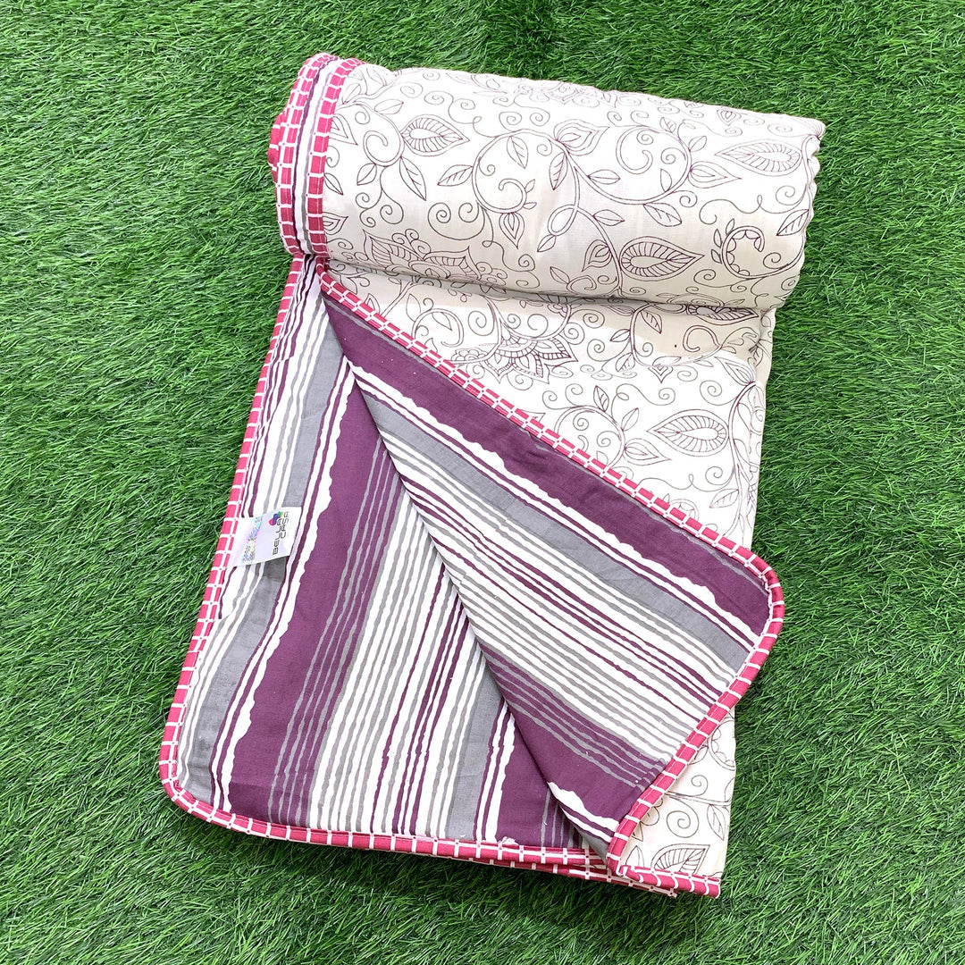 Bella Casa Fashion & Retail Ltd  Dohar Double Dohar/AC Blanket Reversible Cotton | Size: 228 X 254 CM - Finland Collection