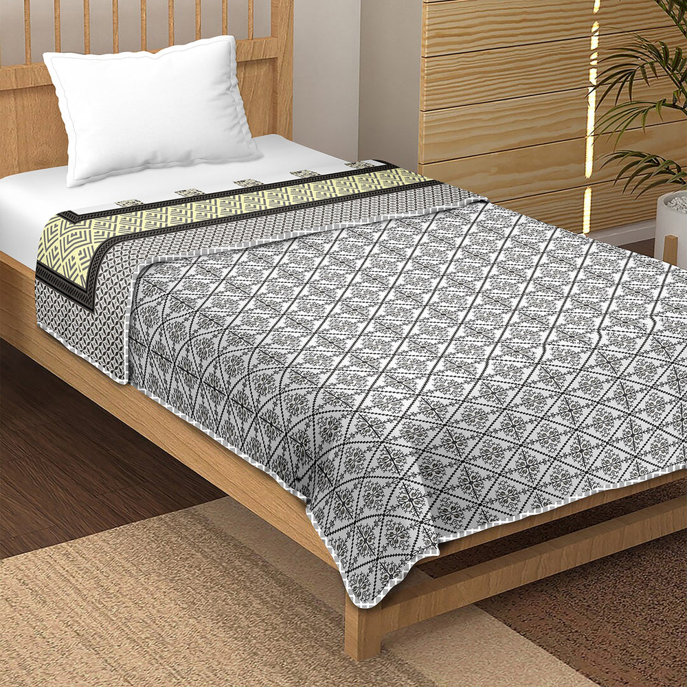 Bella Casa Fashion & Retail Ltd Dohar Single Cotton Reversible Dohar / AC Blanket  | Size: 152 X 228 CM - Canva Collection