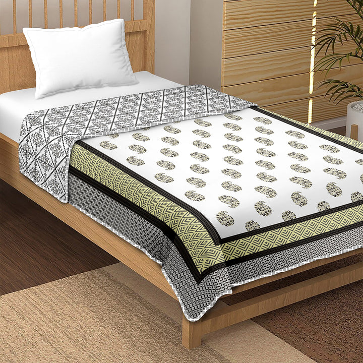 Bella Casa Fashion & Retail Ltd Dohar Single Cotton Reversible Dohar / AC Blanket  | Size: 152 X 228 CM - Canva Collection