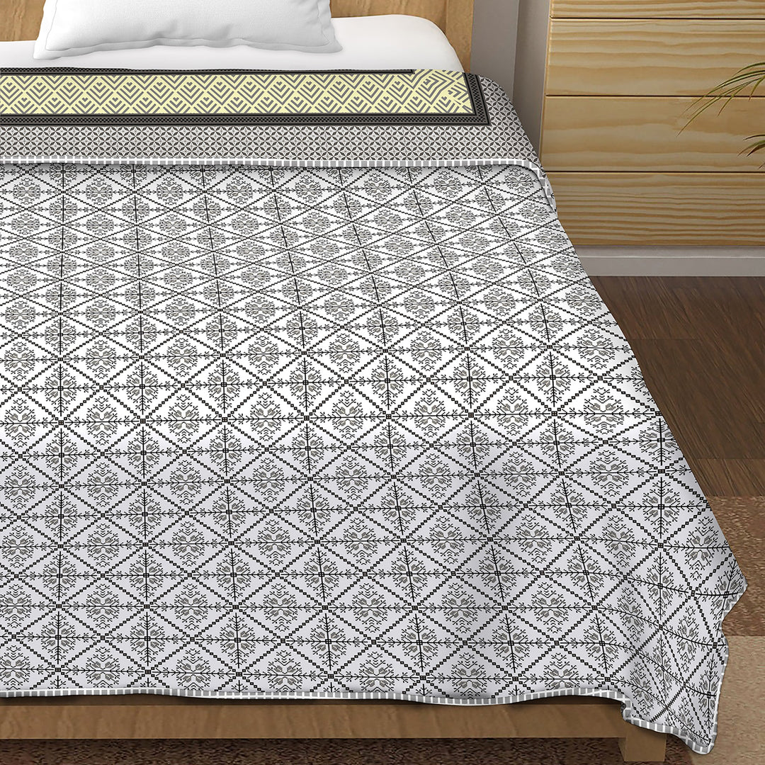 Bella Casa Fashion & Retail Ltd Dohar Single Cotton Reversible Dohar / AC Blanket  | Size: 152 X 228 CM - Canva Collection