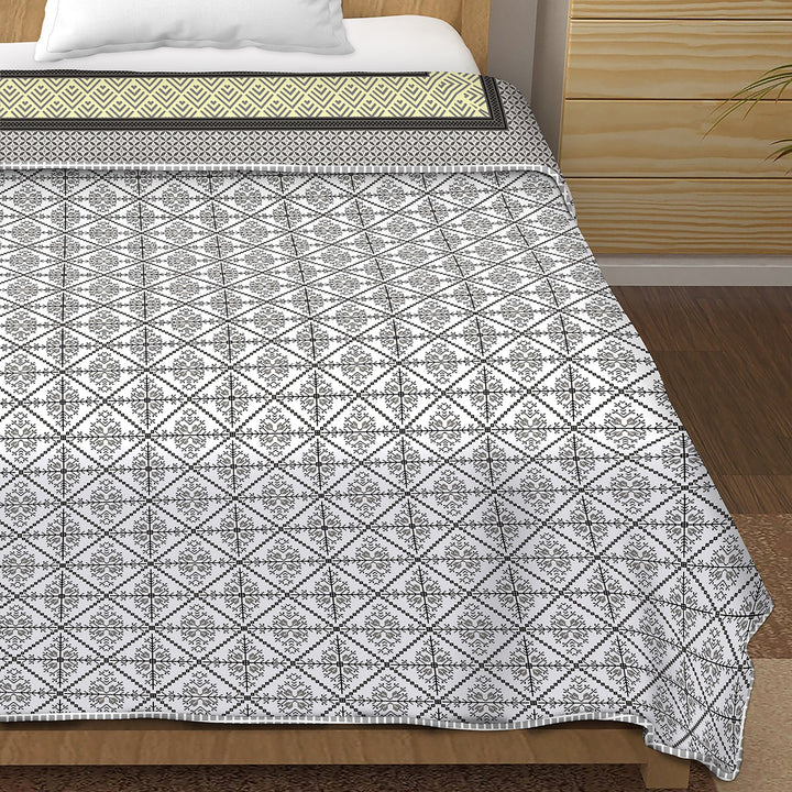 Bella Casa Fashion & Retail Ltd Dohar Single Cotton Reversible Dohar / AC Blanket  | Size: 152 X 228 CM - Canva Collection