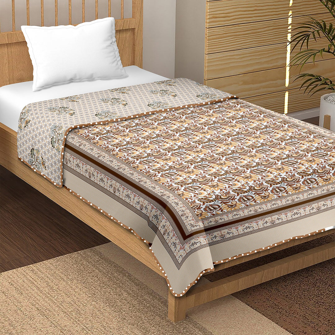 Bella Casa Fashion & Retail Ltd Dohar Single Cotton Reversible Dohar / AC Blanket  | Size: 152 X 228 CM - Canva Collection