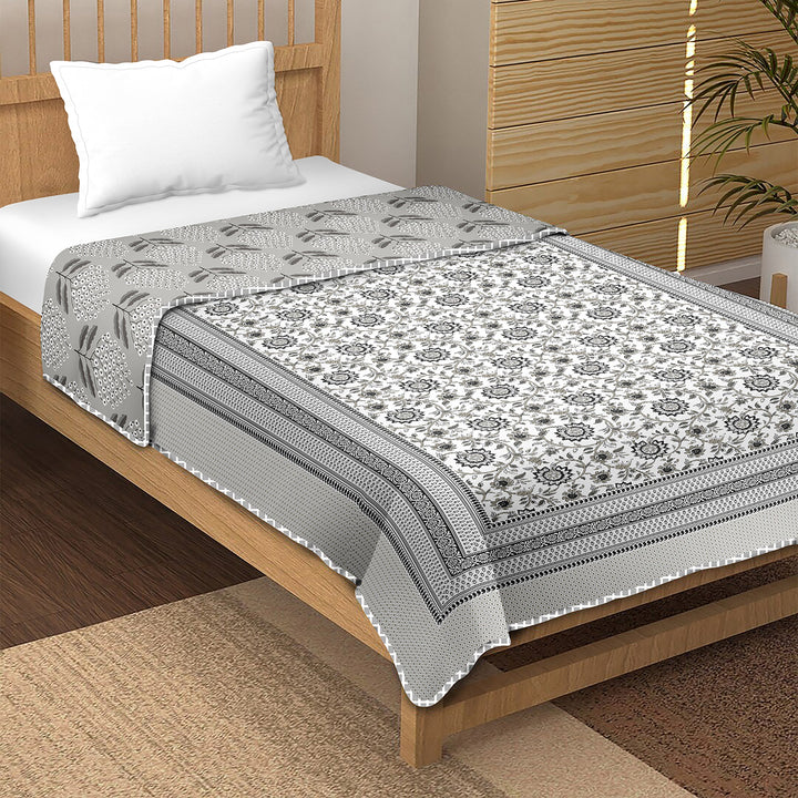 Bella Casa Fashion & Retail Ltd Dohar Single Cotton Reversible Dohar / AC Blanket  | Size: 152 X 228 CM - Canva Collection