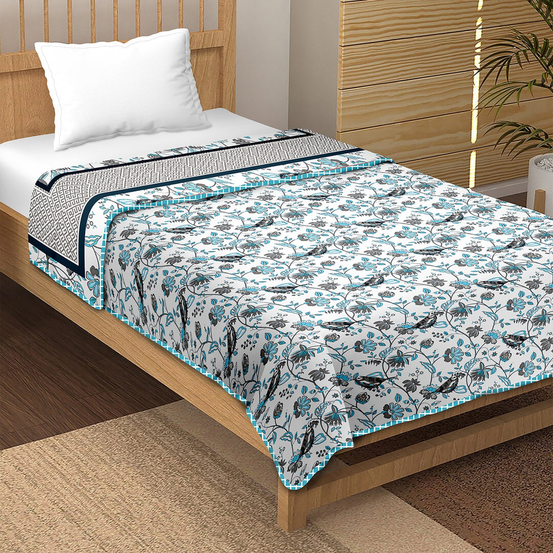 Bella Casa Fashion & Retail Ltd Dohar Single Cotton Reversible Dohar / AC Blanket | Size: 152 X 228 CM - Canva Collection