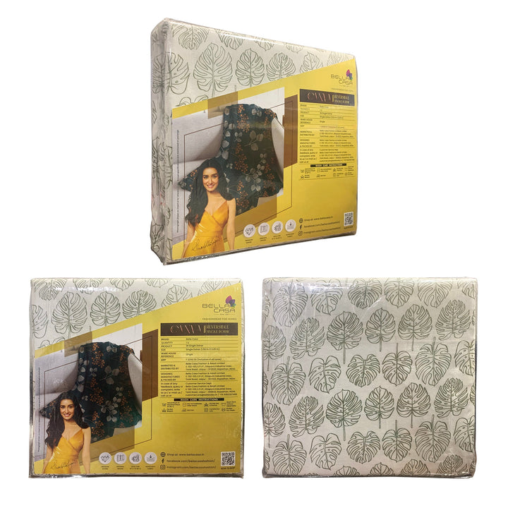 Bella Casa Fashion & Retail Ltd  Dohar Single Cotton Reversible Dohar / AC Blanket  | Size: 152 X 228 CM - Canva Collection