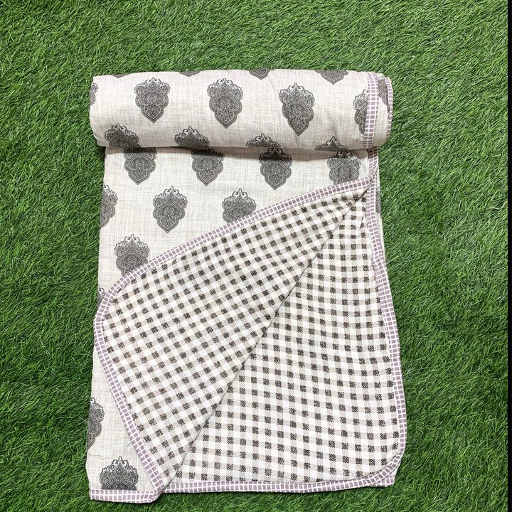 Bella Casa Fashion & Retail Ltd  Dohar Single Cotton Reversible Dohar / AC Blanket  | Size: 152 X 228 CM - Canva Collection