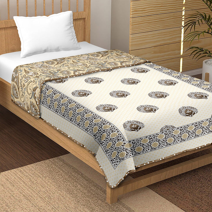 Bella Casa Fashion & Retail Ltd Dohar Single Dohar / AC Blanket Reversible| Size: 152 X 228 CM - Canva Collection