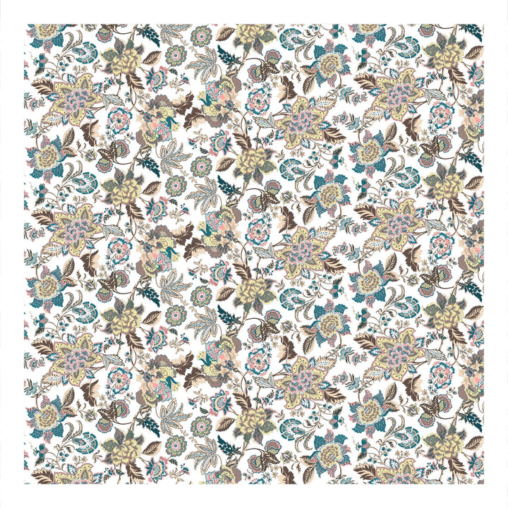 Bella Casa Fashion & Retail Ltd  Double King Size Cotton Floral Blue Colour Bedsheet with 2 Pillow Covers - Genteel Collection