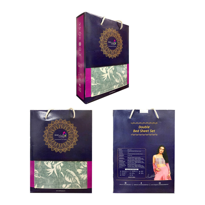 Bella Casa Fashion & Retail Ltd  Double King Size Cotton Floral Multi Colour Bedsheet with 2 Pillow Covers - Genteel Collection