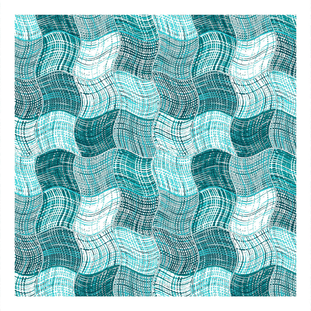 Bella Casa Fashion & Retail Ltd  Double King Size Cotton Geometric Teal Colour Bedsheet with 2 Pillow Covers - Genteel Collection