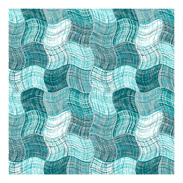 Bella Casa Fashion & Retail Ltd  Double King Size Cotton Geometric Teal Colour Bedsheet with 2 Pillow Covers - Genteel Collection