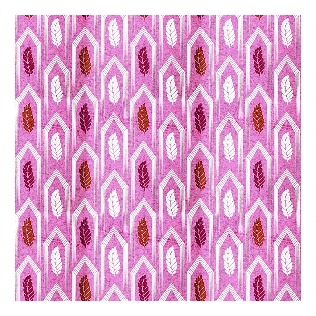 Bella Casa Fashion & Retail Ltd  Single Cotton Abstract Pink Colour Bedsheet with 1 Pillow Cover- Cuddle Collection