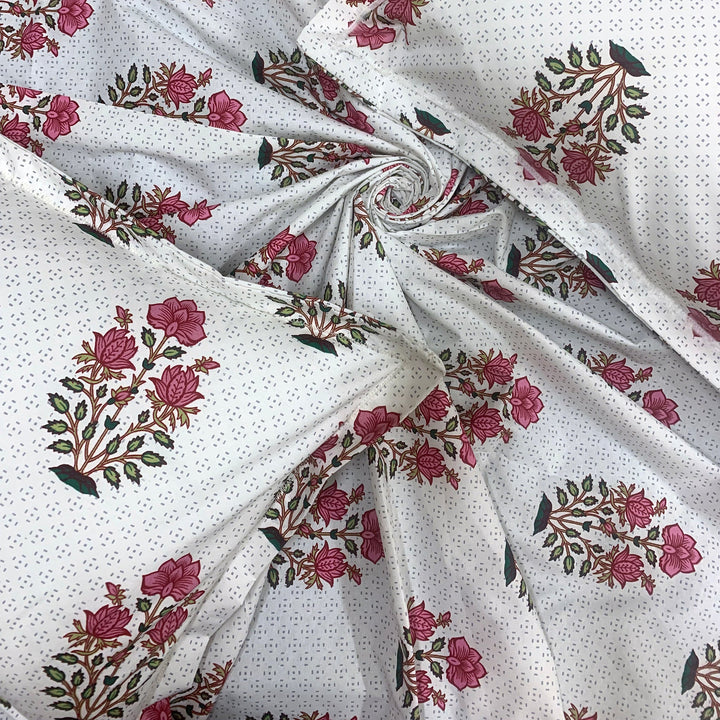 Bella Casa Fashion & Retail Ltd  Single Cotton Abstract Pink Colour Bedsheet with 1 Pillow Cover- Cuddle Collection