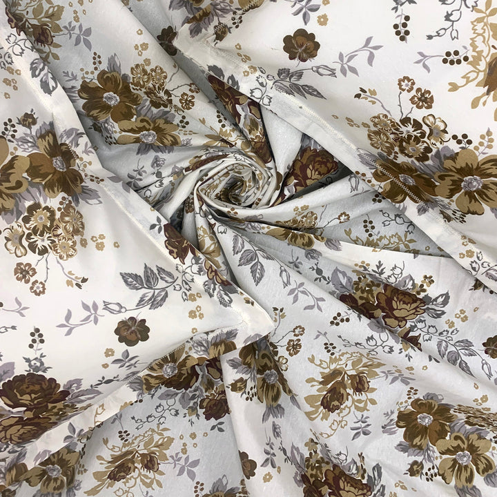 Bella Casa Fashion & Retail Ltd  Single Cotton Floral Brown Colour Bedsheet with 1 Pillow Cover- Cuddle Collection