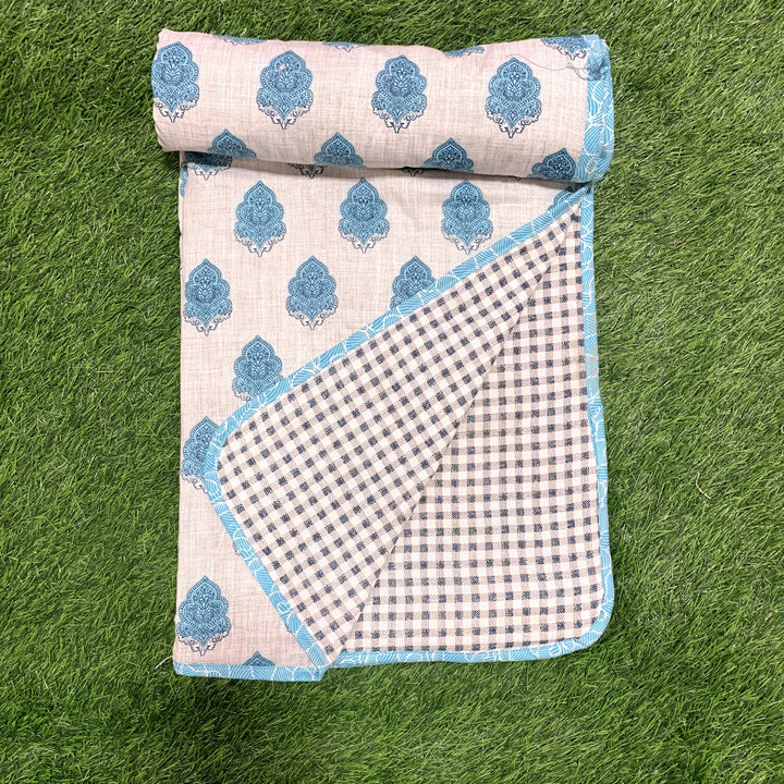 Bella Casa Fashion & Retail Ltd  Single Cotton Reversible Dohar / AC Blanket  | Size: 152 X 228 CM - Canva Collection