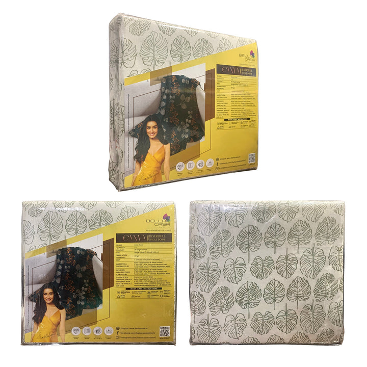 Bella Casa Fashion & Retail Ltd  Single Cotton Reversible Dohar / AC Blanket  | Size: 152 X 228 CM - Canva Collection