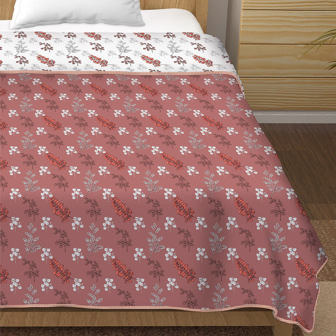 BELLA CASA FASHION Single Cotton Reversible Dohar / AC Blanket  | Size: 152 X 228 CM - Canva Collection