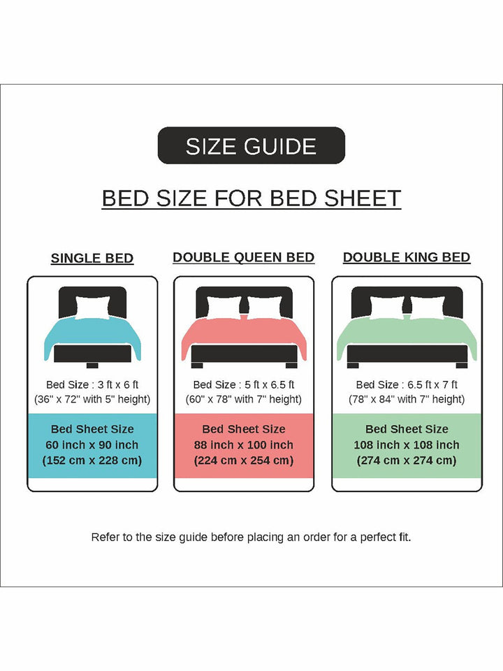 BELLA CASA FASHION Triton Double Bedsheet Set Digital Printed  King Size 100 % Cotton Blue Colour